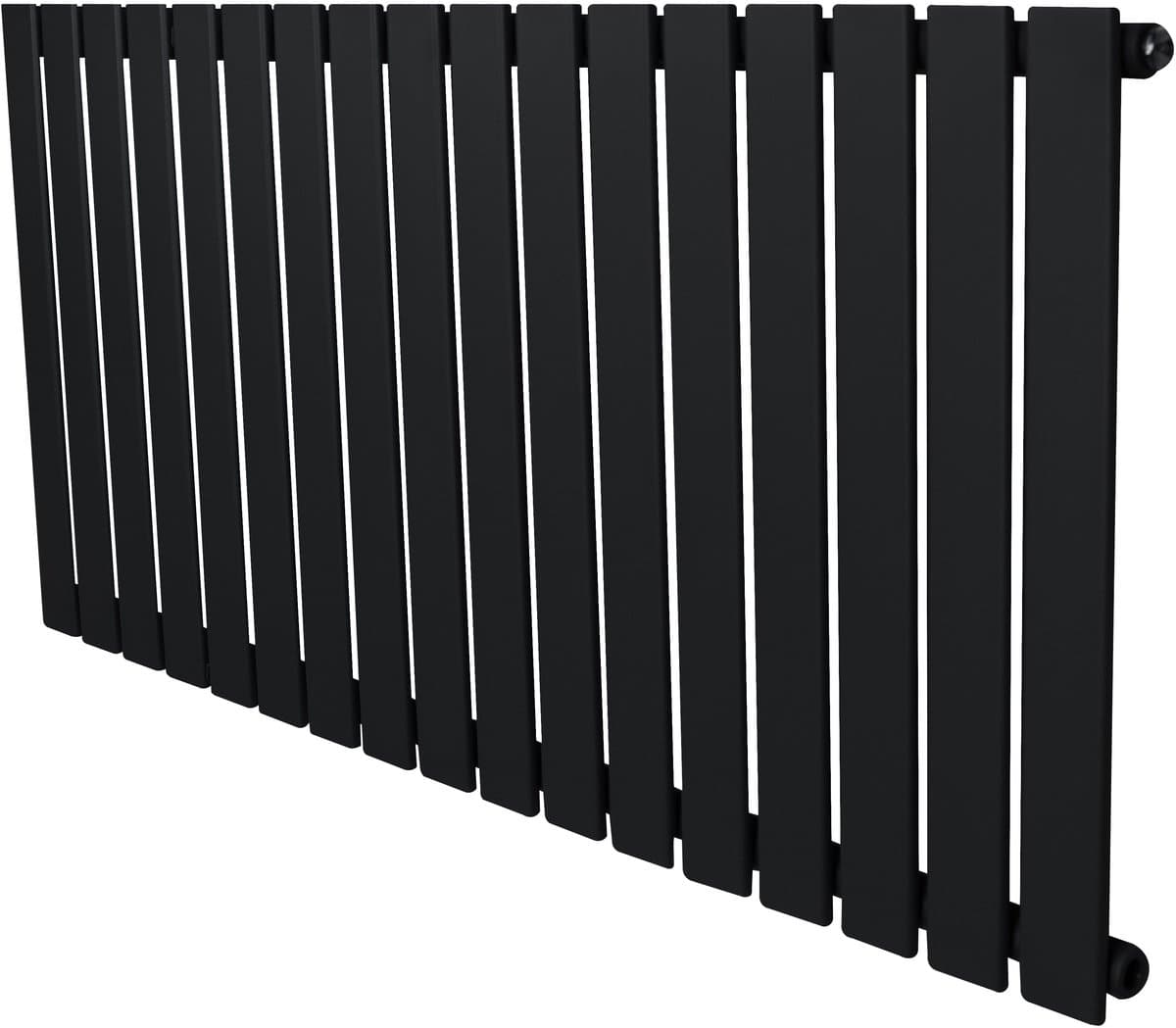 Horizontale design radiator vlakke panelen - 1 kolom - zwart - 600 x 1190mm