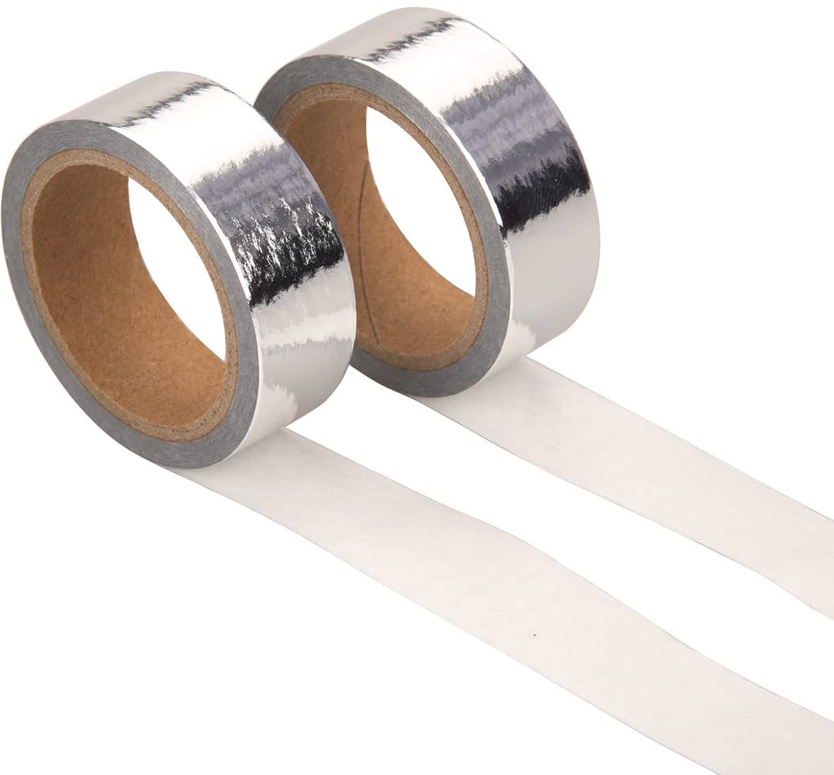 2 Rollen Zilver Washi Tape 15mm x 5m voor DIY en Scrapbooking