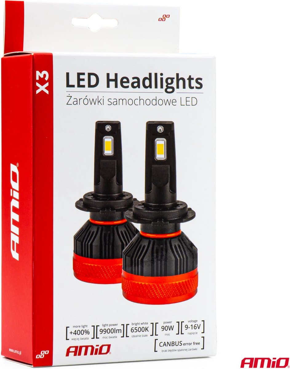 AMiO LED Mistlichten X3-serie H8/H9/H11/H16 Wit