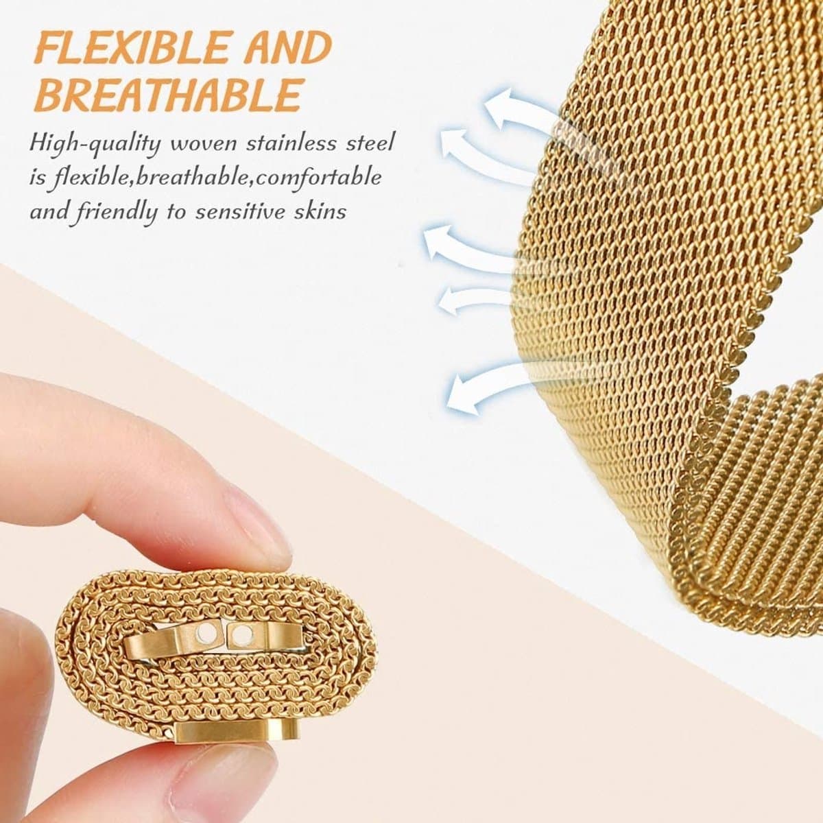 Geschikt voor Samsung Galaxy Watch Milanese band - goud - 45mm / 46mm
