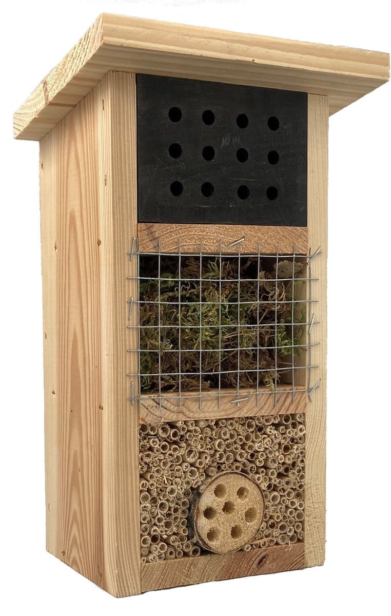 GARDEN SPRIT Insectenhotel 14 x 11 x 30 cm. Naturel - Bijenhotel