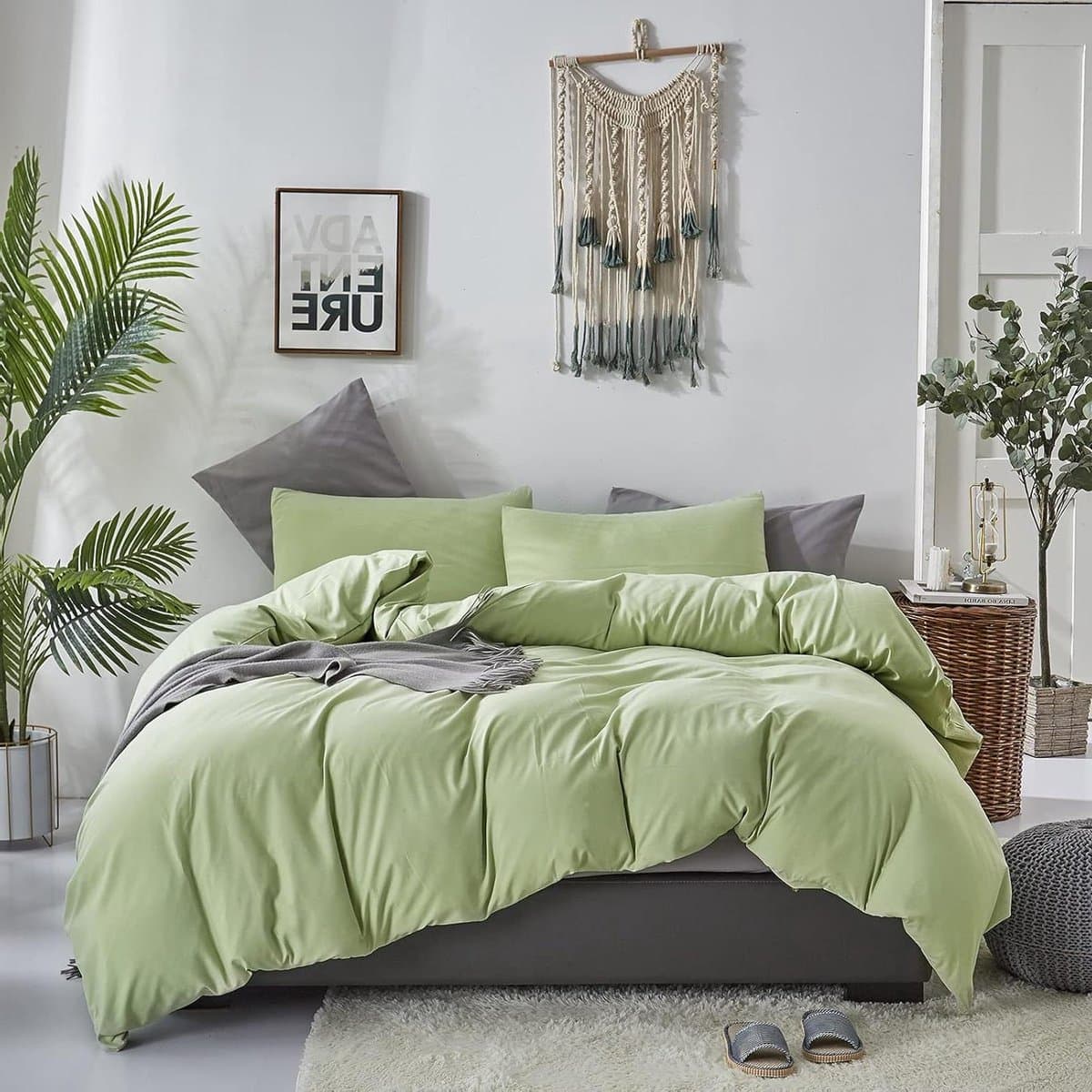 Dekbed Set - Beddengoed Set - Comfortabel Slapen - Zacht Microvezel - Twin Maat - Salie Groen
