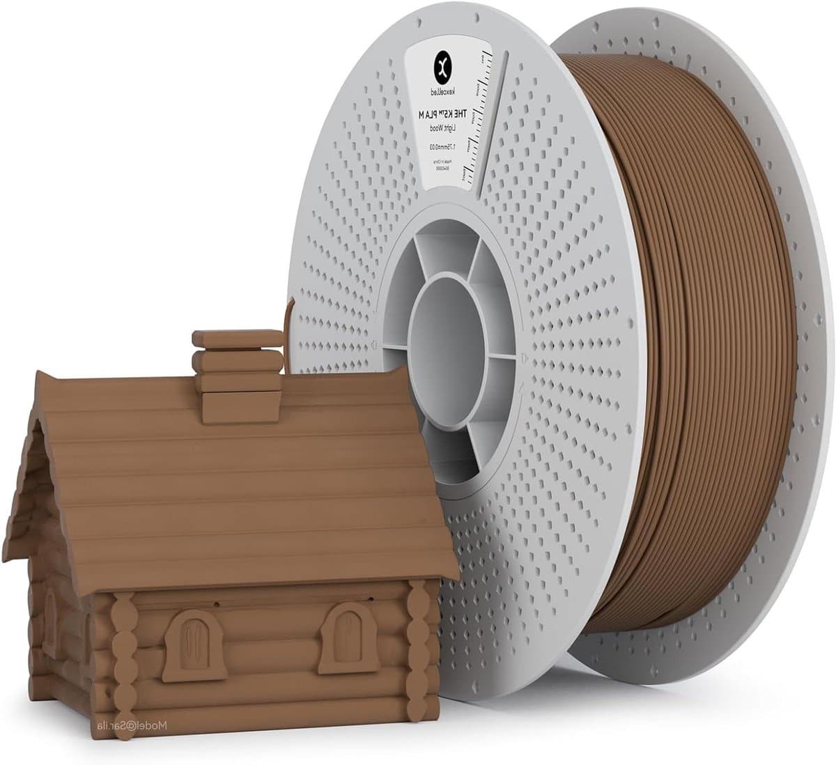 kexcelled Mat PLA Filament 1,75 mm +/- 0,03 mm, Macaron PLA Rol, 3D Printer Filament, Mat Oppervlak, 1 kg (2,2 lbs) Kartonnen Spoel, Lichtbruin