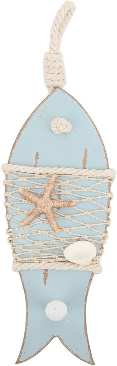 Houten Vissen Decoratie Ornament voor Wanddecoratie in Nautische Stijl, Antiek en Natuurlijk Hout voor Thuis, Bar en Restaurant
