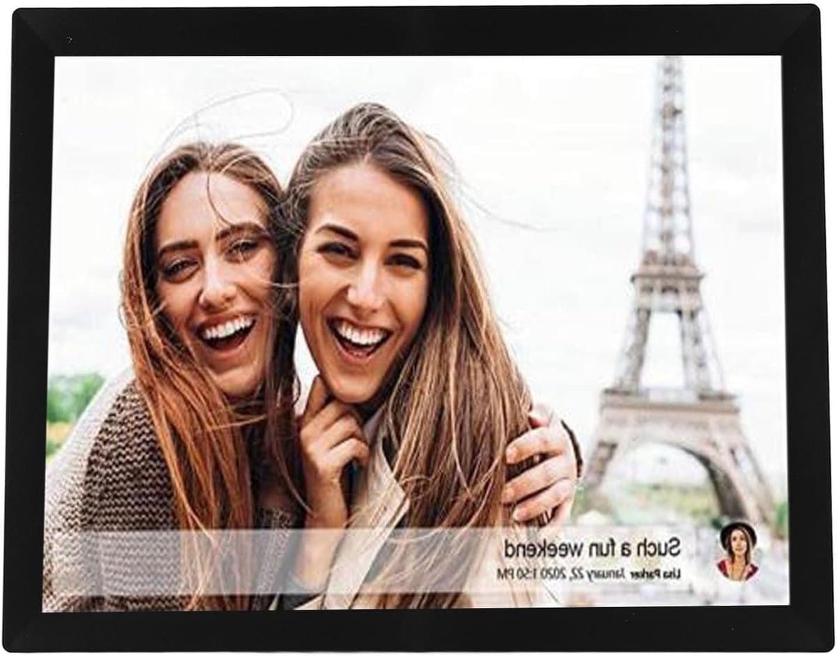 Digitale Fotolijst - Elektronisch Beeldscherm - Foto's Delen - HD IPS Touchscreen - 15 inch - Zwart