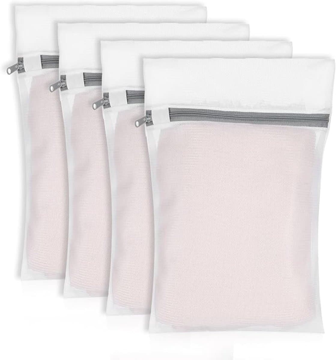 Set van 4 waszakken voor delicate was, ademend mesh design met veilige sluiting