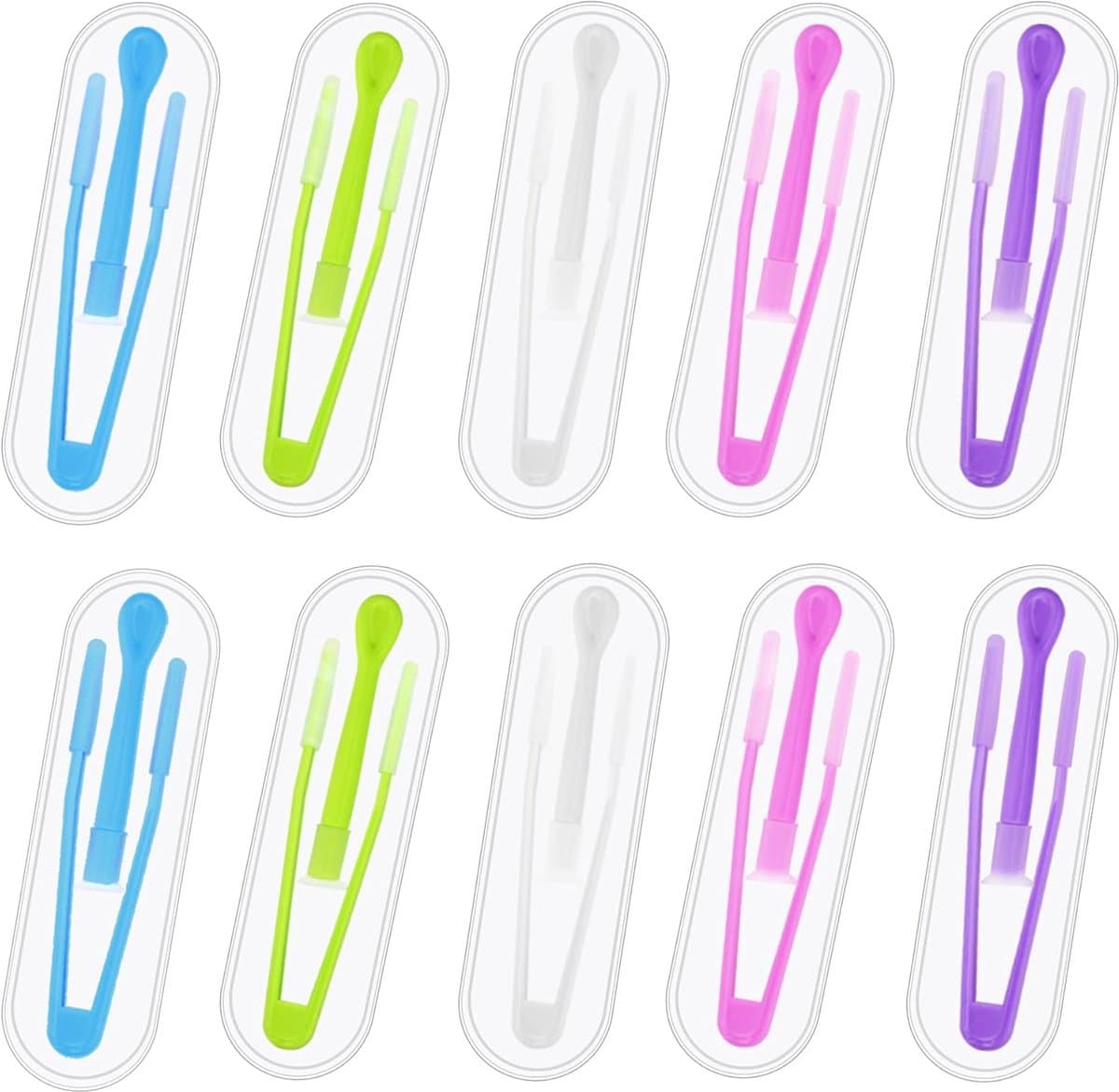 Sander Shop 10 stuks contactlenspincetten, contactlensverwijderaar, contactlensverwijderpincet en zuignap, plastic contactlensverwijderaar, pincet met zuignap voor op reis en in huis