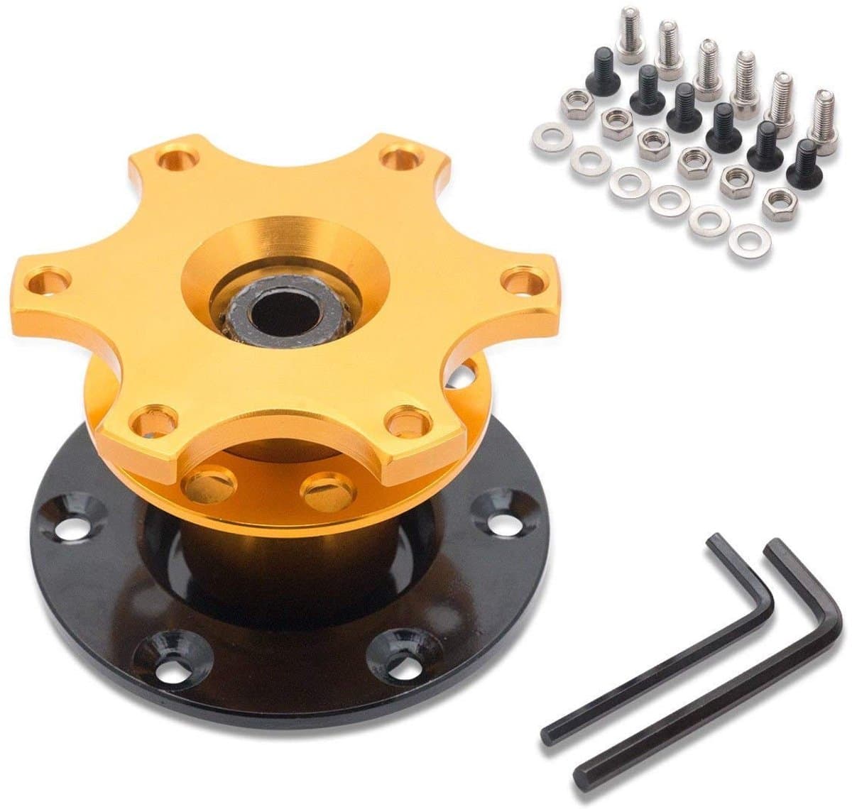 Livia home - Universele Snap Off Hub - Quick Release Adapter - Goud - Motorsport Accessoire - Veiligheidsfunctie - Geschikt voor Rallys