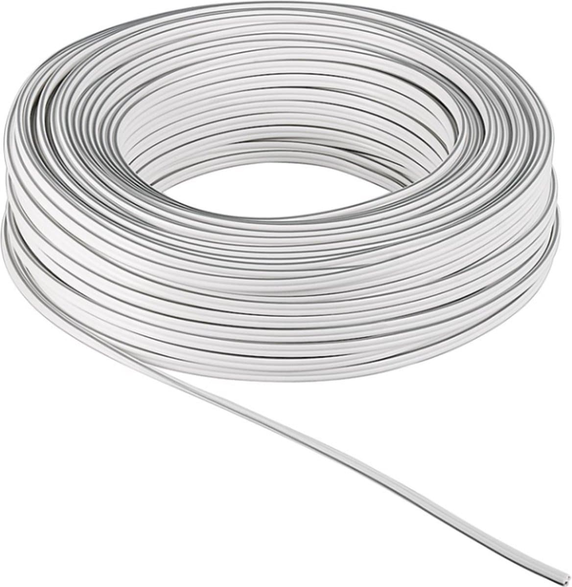 Luidsprekerkabel CCA 2 x 0,75mm2 - Wit - 50 meter