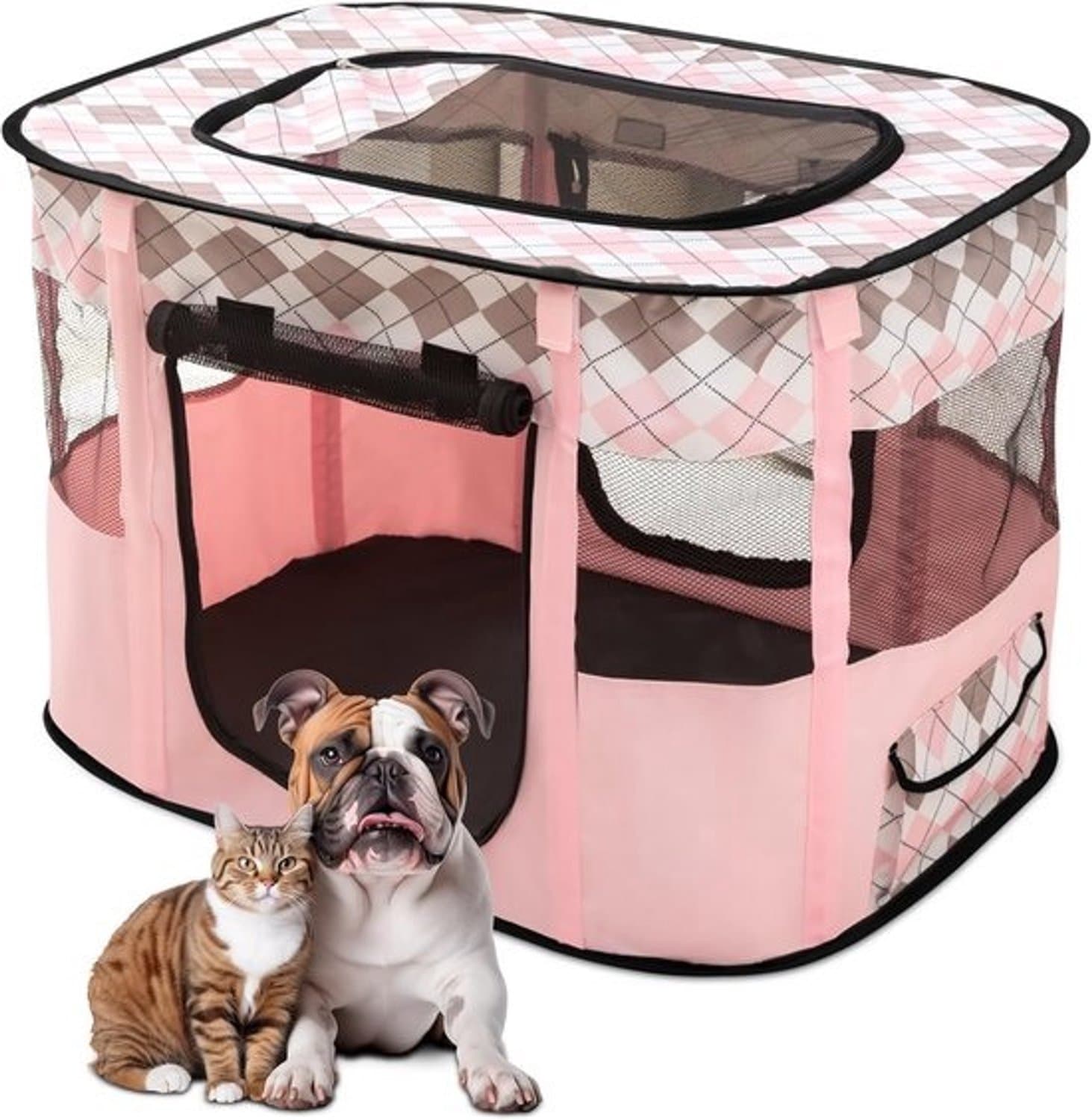 Opvouwbare hondenren en kattenren - voor reizen en binnen/buiten gebruik