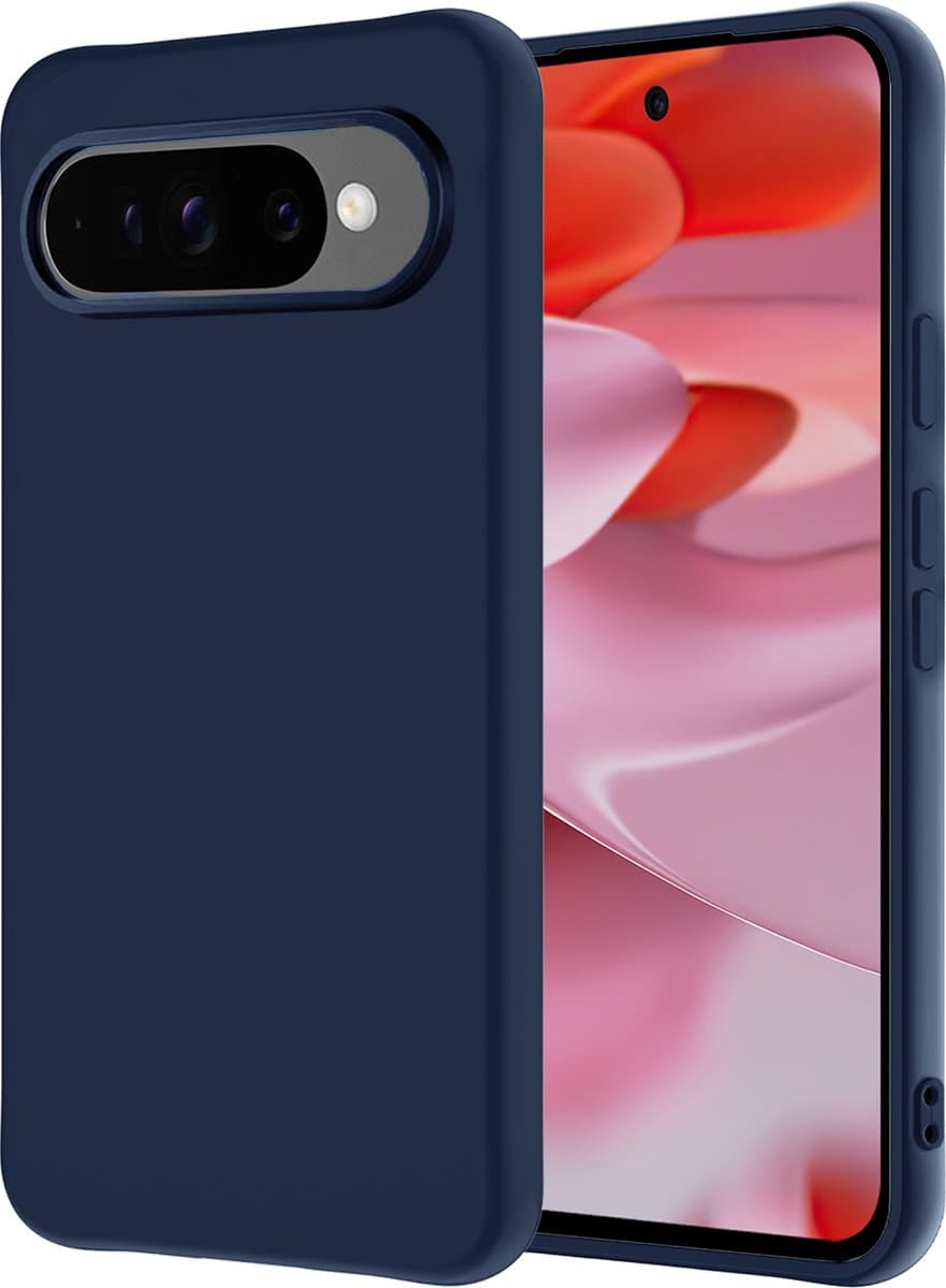 Hoesje - Geschikt voor Google Pixel 9 Pro - Sterk & Shockproof - Hoes Cover - Siliconen Case - Donkerblauw