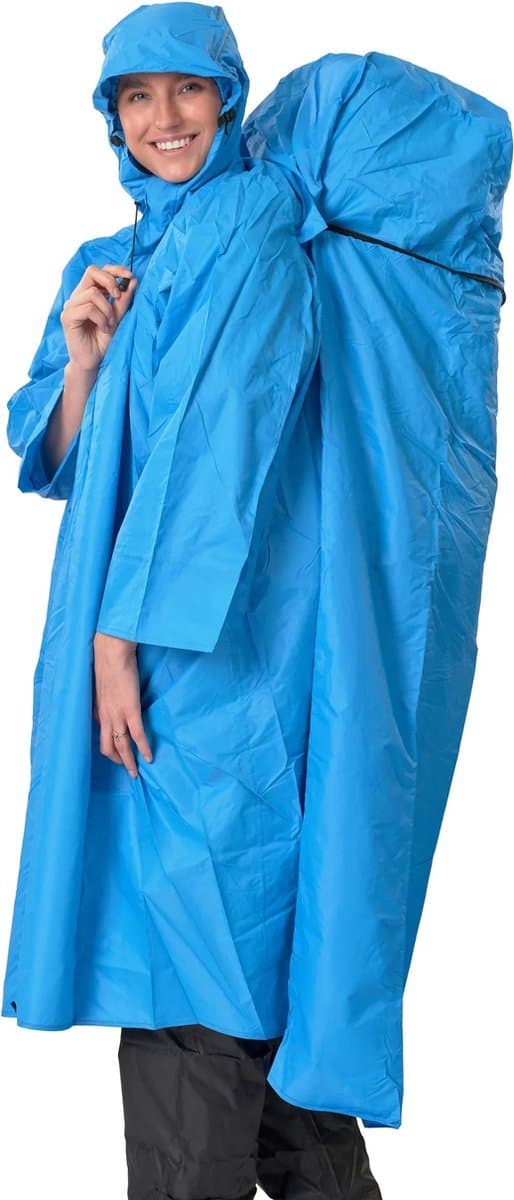 LOWLAND OUTDOOR Rugzakponcho - 100% waterdicht (10.000mm) - ademend (8.000g/M²) - Large - PFAS vrij!