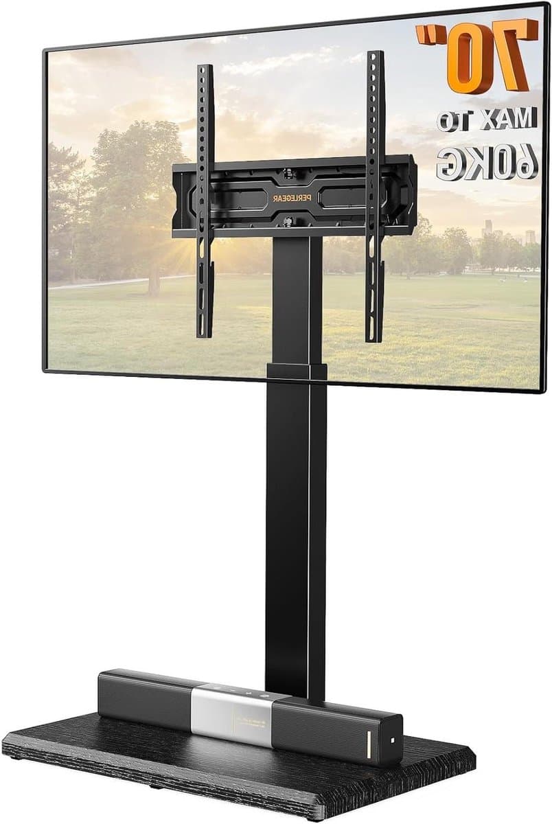 Vloertv-standaard 30″ - 70″ - Verstelbaar, Draaibaar, Kantelbaar, 8 Hoogteposities, VESA 75x75 - 400x400 mm, Max 40 kg