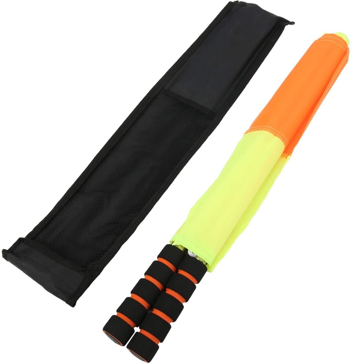 Dailygoods- Scheidsrechter Vlag - 2 Stuks - Rood/Geel Signaal - Opbergtas - Roestvrij Stalen Vlaggenmast - Stevig en Duurzaam - Vlaggen
