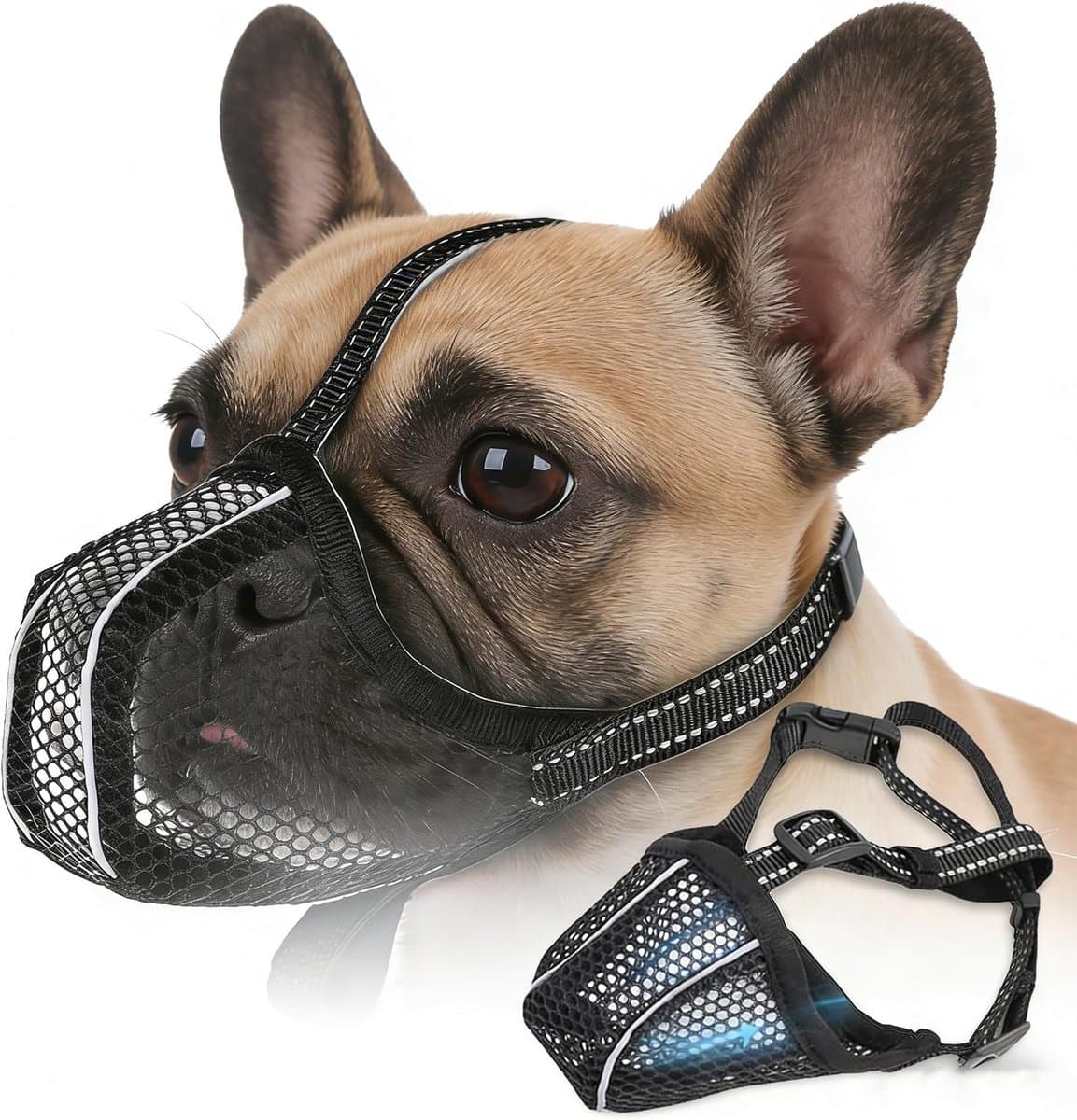 Dog Muzzle Breathable Adjustable Anti Food Reflective Lightweight Food Protection for Small Medium Large Dogs Mesh - ShopVlot