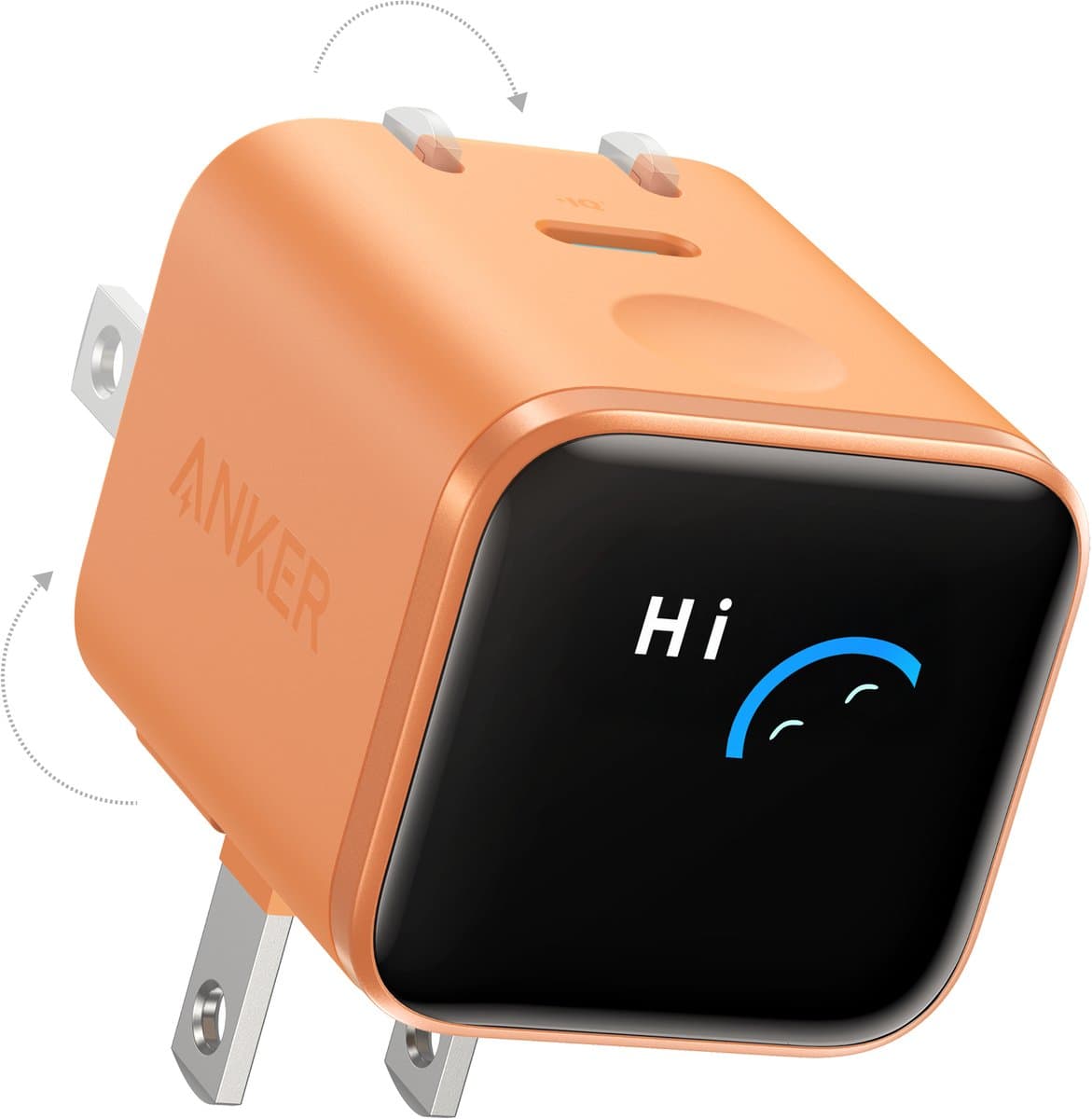 Anker Nano Charger (45W, Smart Display) Orange