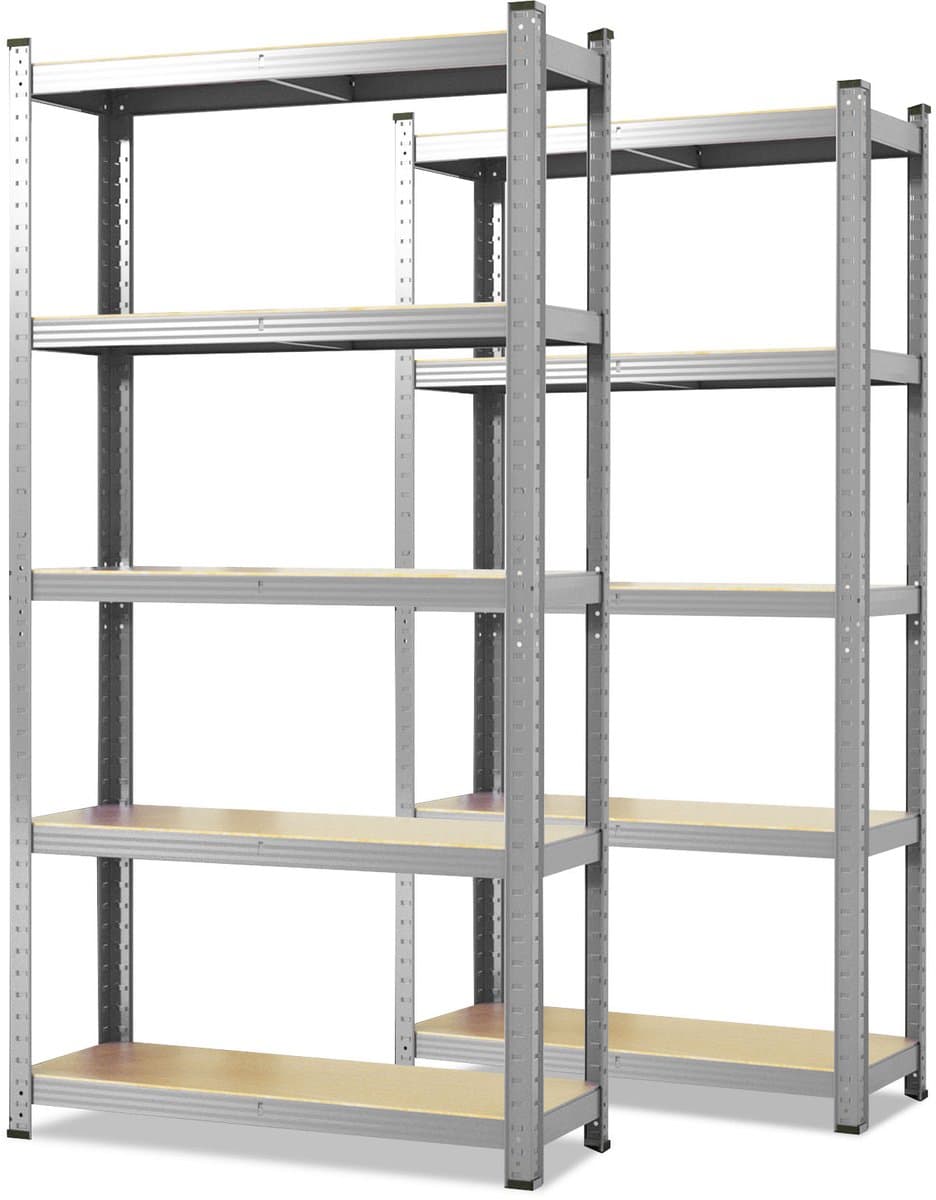 FLOORDIREKT Lakota Rekken voor zwaar gebruik - Set van 2 - Aanpasbaar - Verzinkt - 200 x 120 x 60 cm