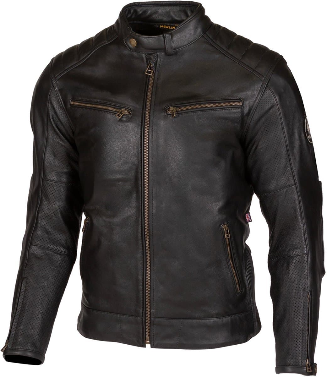 Merlin Chase II D3O Zwart Leren Motorjas - Jas