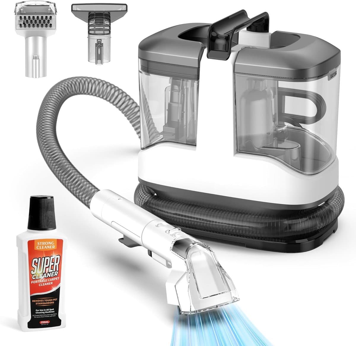 Tapijtreiniger – 450W – 12KPa Zuigkracht – Stoffen & Tapijt Reiniger – Met Schoon- en Vuilwatertank