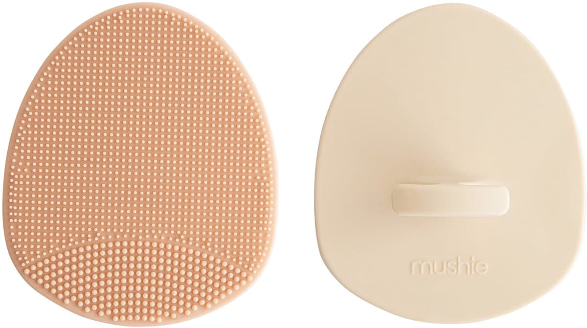 Mushie Cradle Cap Brush 2-Pack - Blush/Shifting Sand