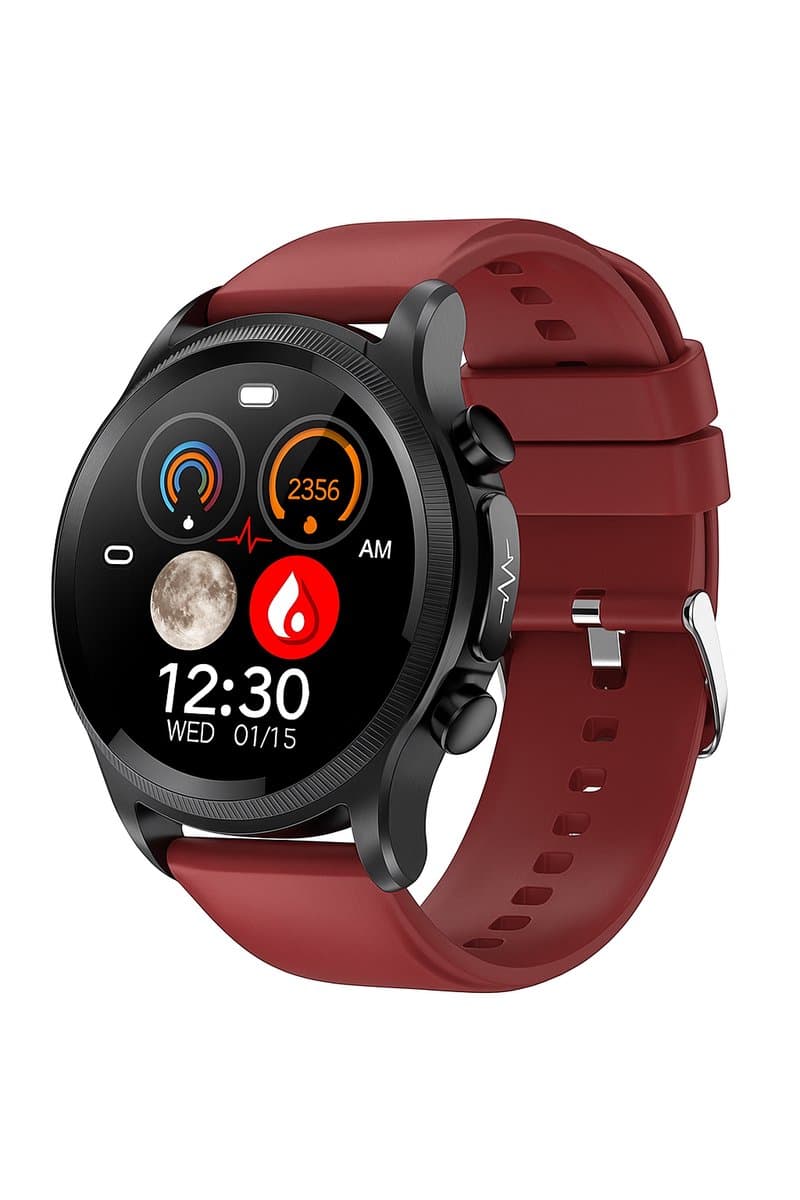 GlucoMeter - ECG Hartslagmeter - horloge - meter - Smartwatch - Rood