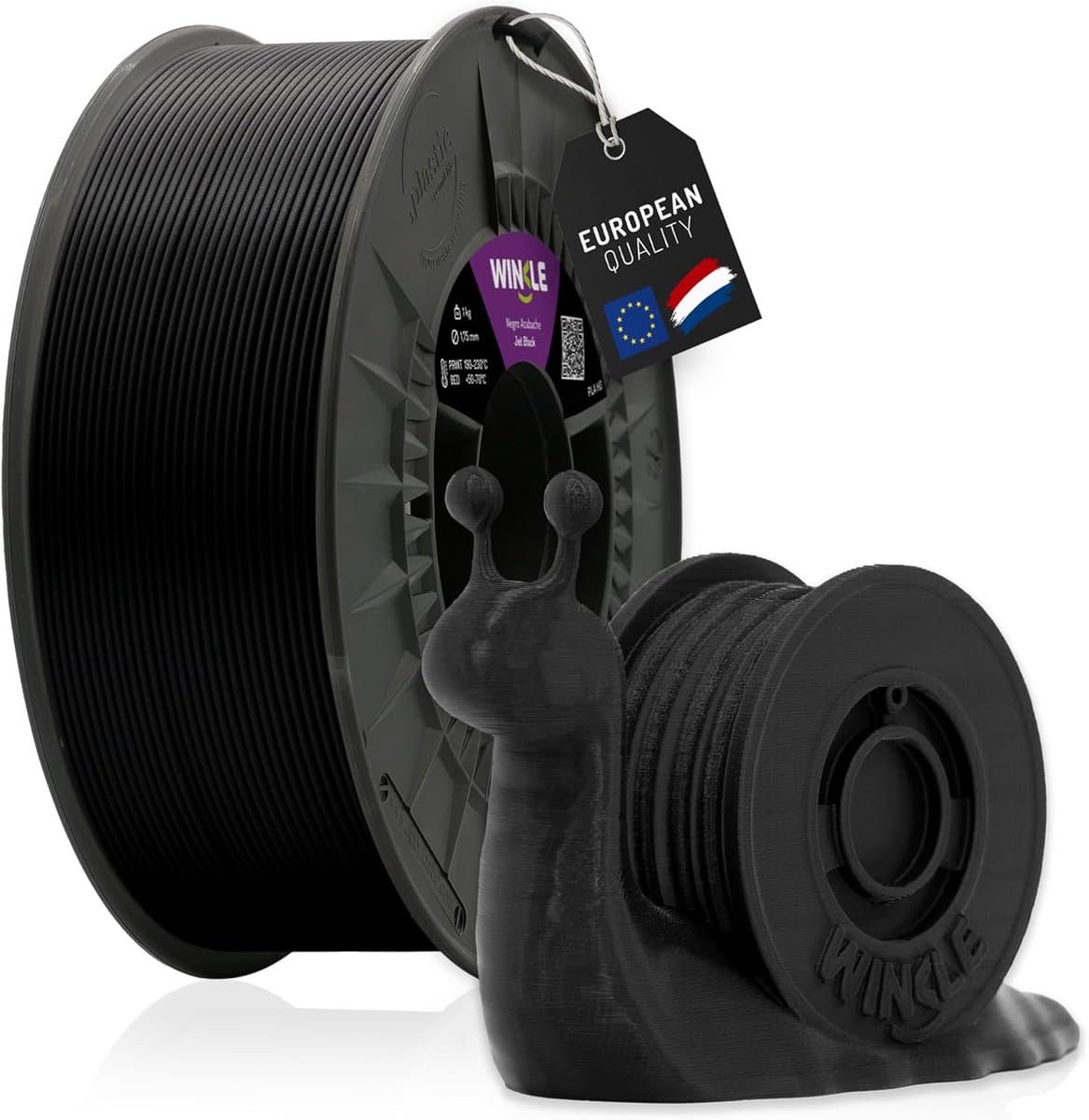 PLA 3D Printer Filament 1.75mm 1kg Zwart - Hoogwaardig en Milieuvriendelijk Materiaal