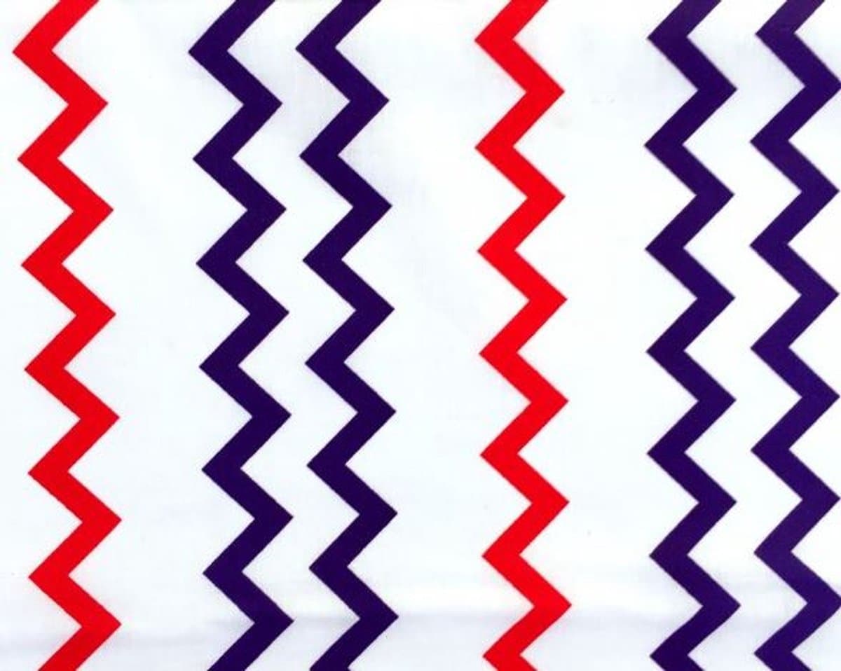 Extrapościel Zygzak Serie - Katoenen Dekbedovertrek - 160x200cm - Blauw/Rood - 100% Katoen
