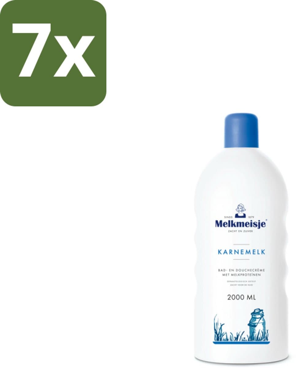 Melkmeisje Bad en Douche Crème Karnemelk 2000 ml - Bulkverpakking - 7 stuks