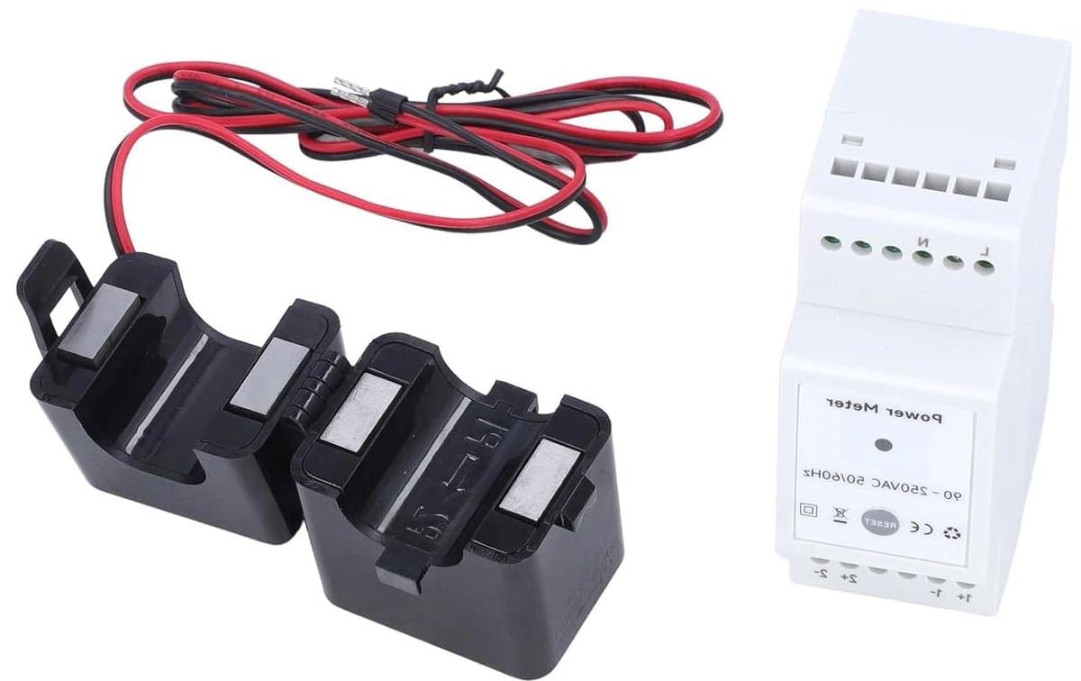 Energiemeter met CT-tang - Stroommeter Realtime - Energieverbruik Monitoren - Mobiele Bediening - AC 90-250V - Wit