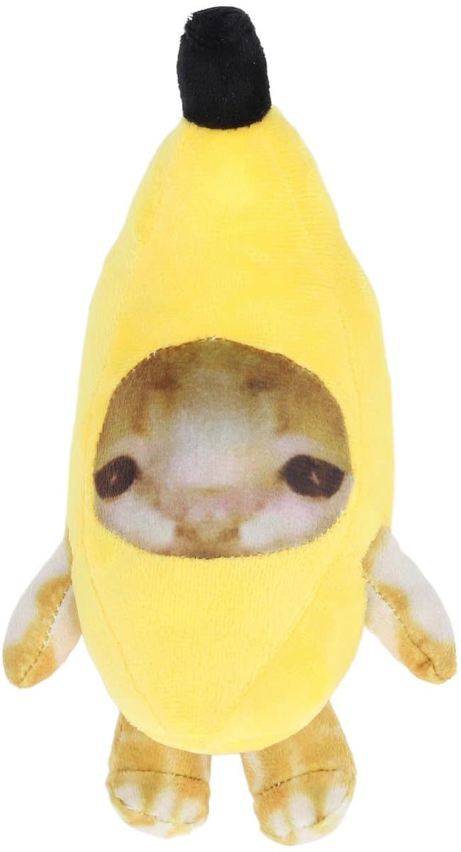 Dailygoods- Bananen Speelgoed Pluche Knuffel - Bananenkat - Stressverlichtend Dier - Thuisdecoratie - Premium Pluche - 30 cm