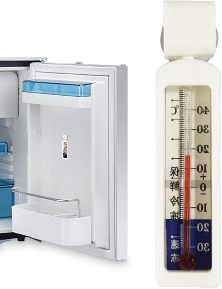 Vriezer thermometer - Koelkastmeter display - Voedselveiligheid bewaken - Breed meetbereik - 16.6 cm lengte - Wit