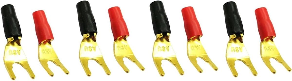 Luidspreker Connectoren - Banaanstekkers - Audio Aansluitingen - Vergulde Afwerking - 8 Stuks - Zwart en Rood