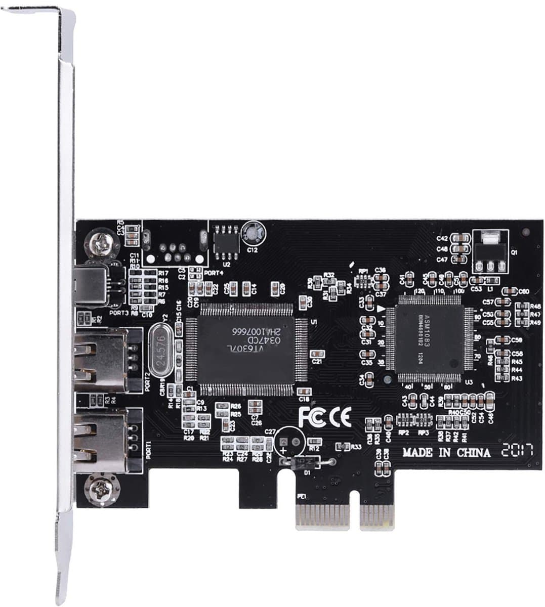 PCI Express Firewire Kaart 4 Poorten (3x 6-Pins & 1x 4-Pins) - 1394a/b Adapter voor Windows & Mac