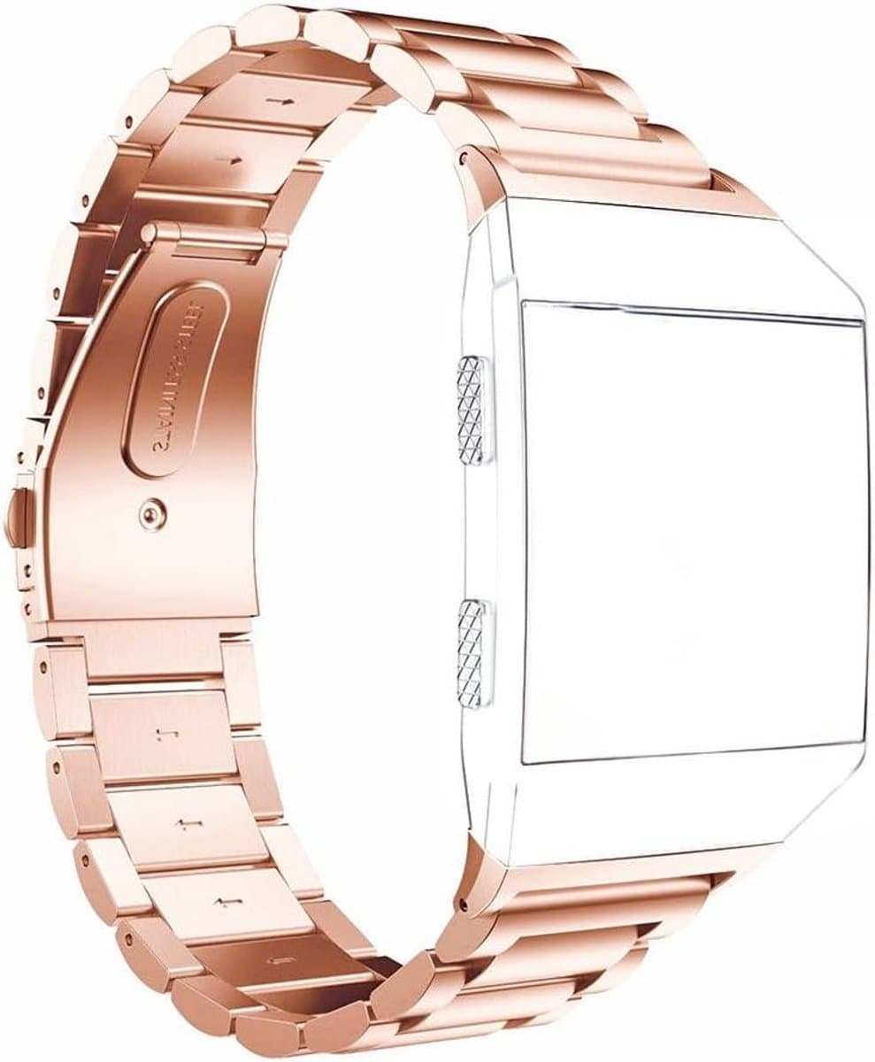 Fitbit Ionic Horlogeband - Armband Metaal - Dagelijks Gebruik - Roestvrij Staal - Verstelbaar - Rosé Goud