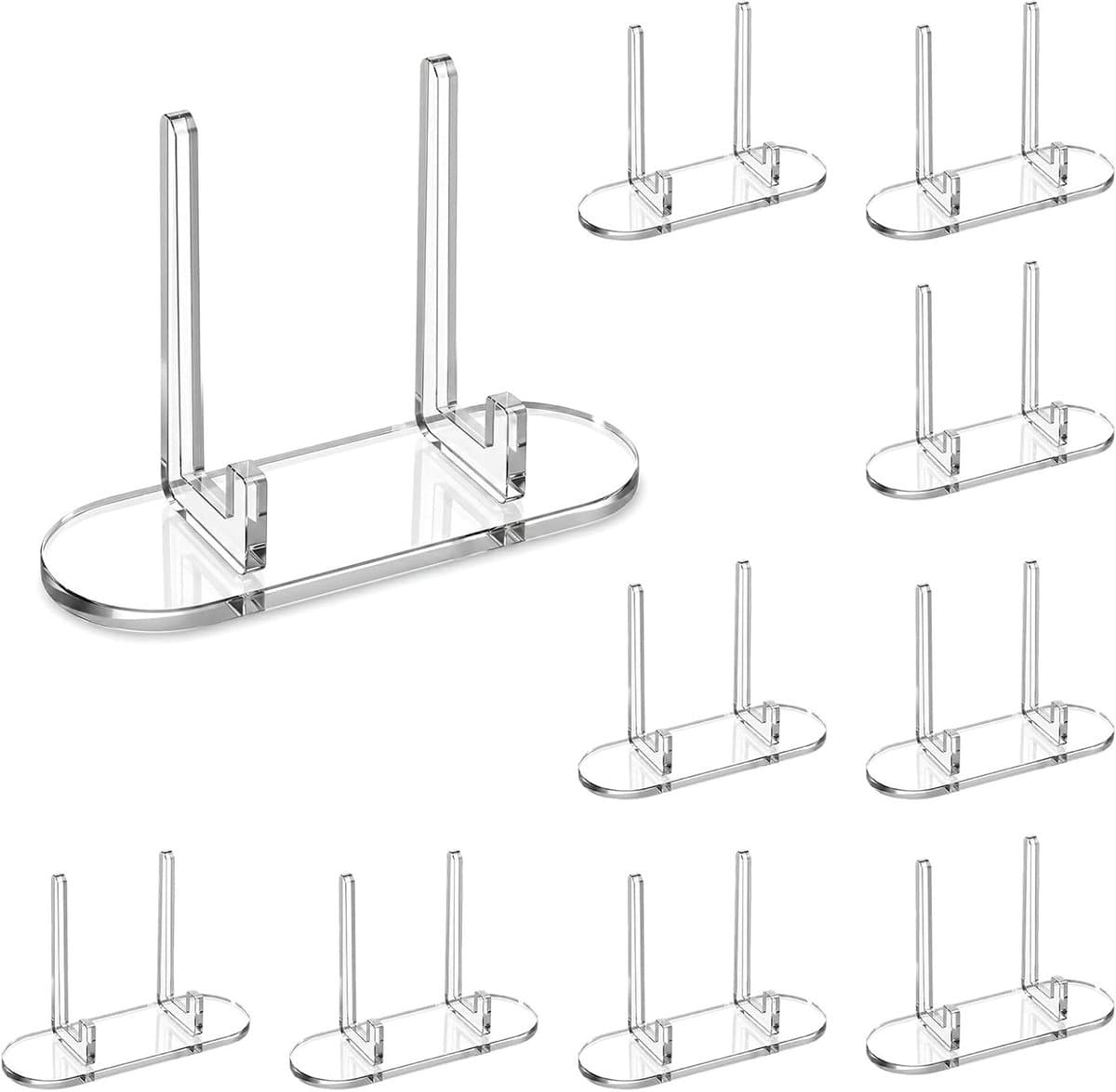 10 stuks transparante acryl standaards voor sportkaarten, decoratieve bordenhouders en mini kaarthouders voor honkbal en woondecoratie