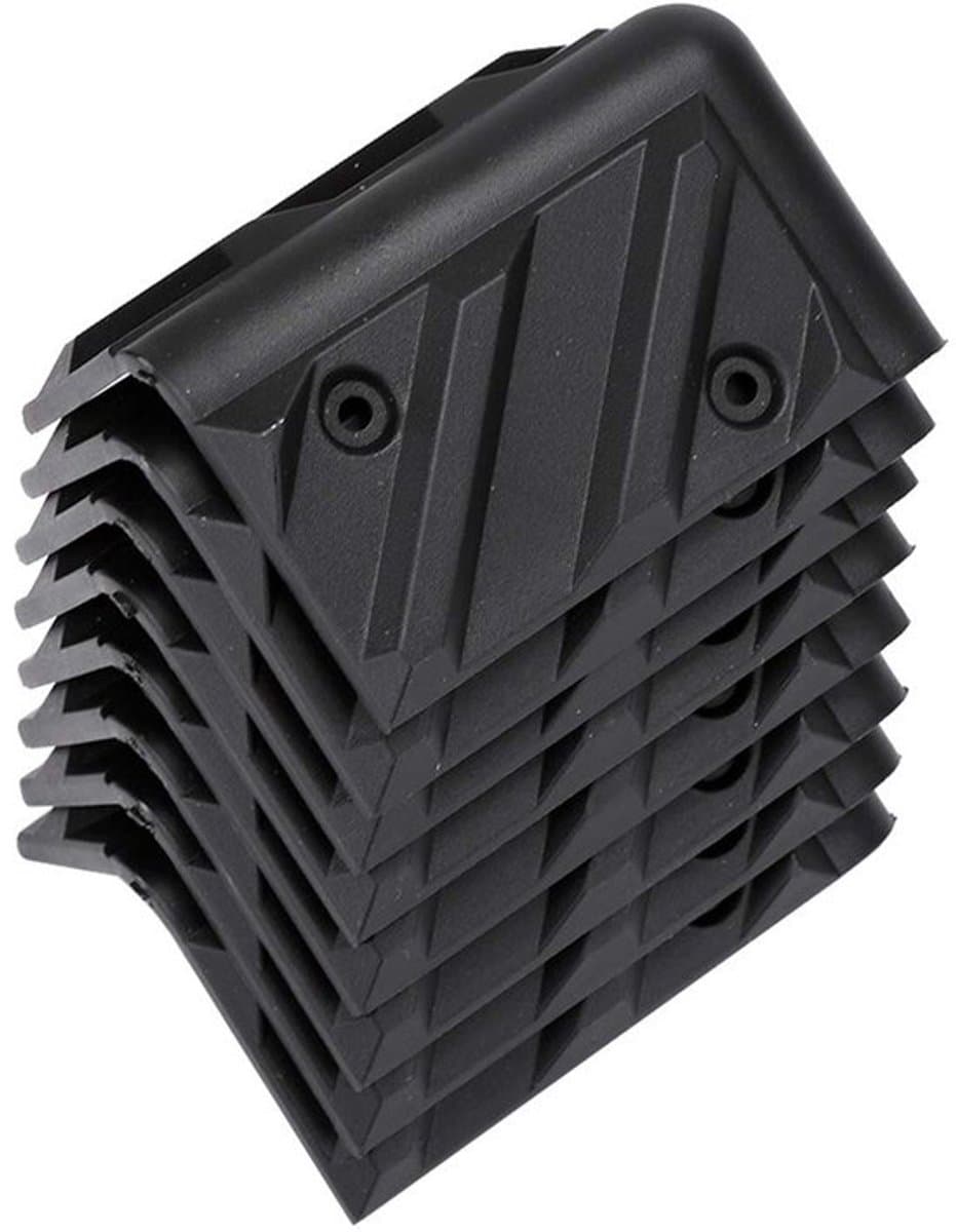 Hoekbeschermer voor luidsprekers, 80x45mm zwarte luidsprekerbehuizing hoekbescherming pakket, rechthoekige luidsprekerbeschermhoek voor professionele podiumluidsprekers, plastic, 8 stuks