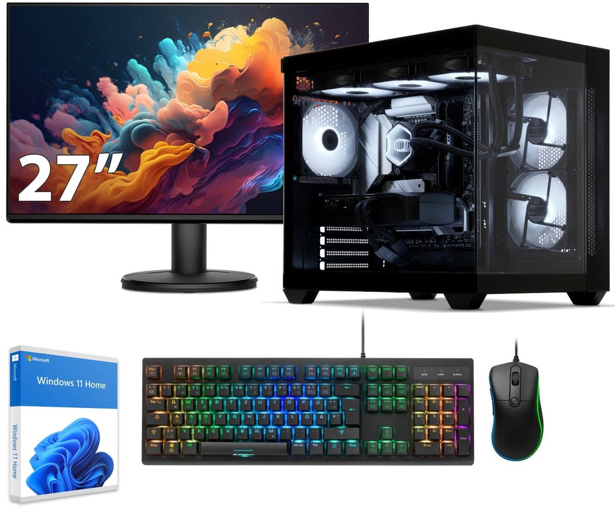 Sedatech Pakket Advanced Gaming PC Waterkoeling Aquarium • Intel i9-12900KF • Geforce RTX5070Ti • 32Gb DDR5 • 2Tb SSD M.2 • WiFi, USB C • BT • Windows 11 • Desktop computer • Monitor 27''