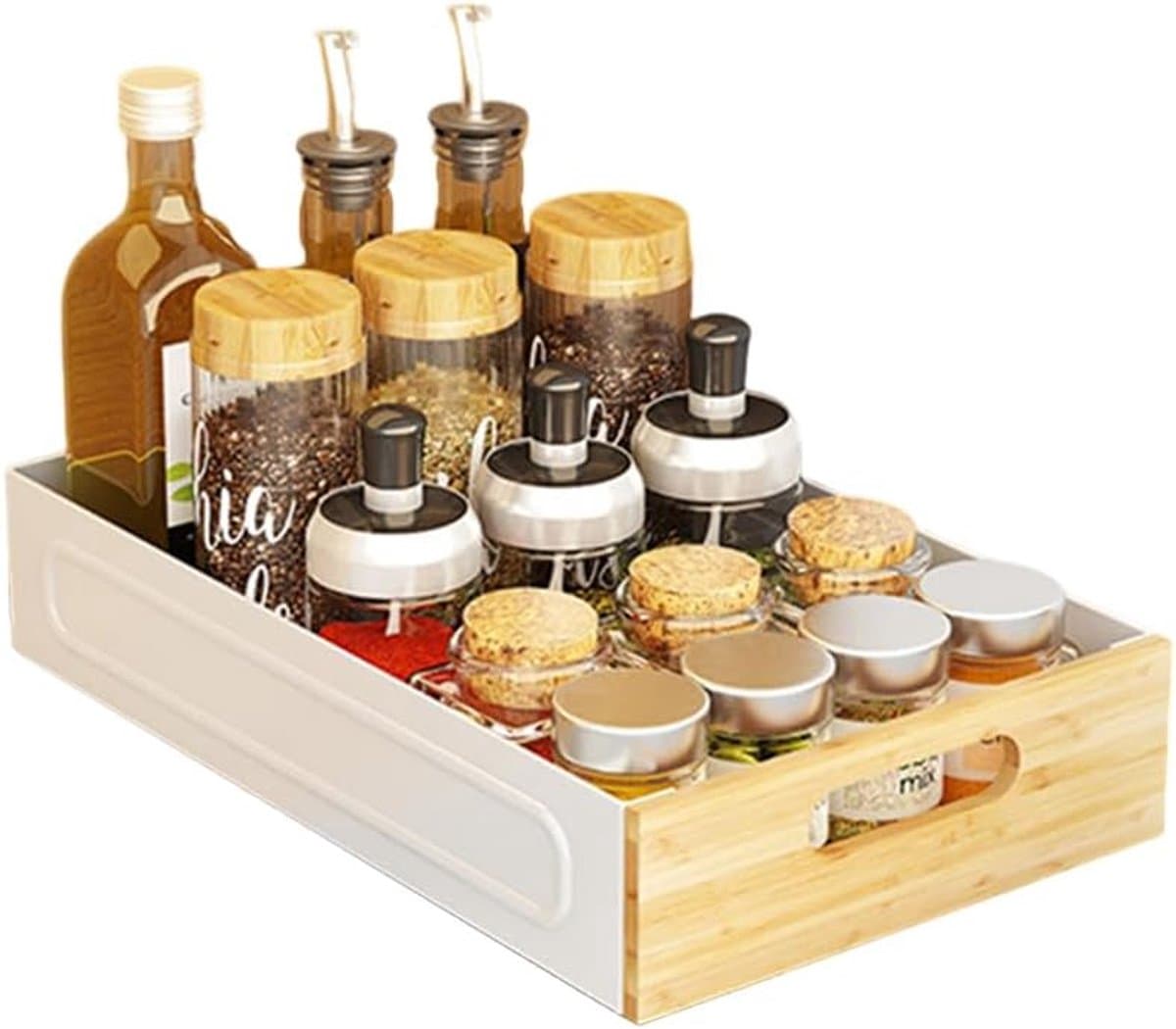 Lade, keuken, telescopische lade, 25 b x 40,5 cm d x 8 cm (h x b), kastorganizer, opbergplanken voor keukenkasten, pantry-organisatie onder de gootsteen, geen schroeven/boren