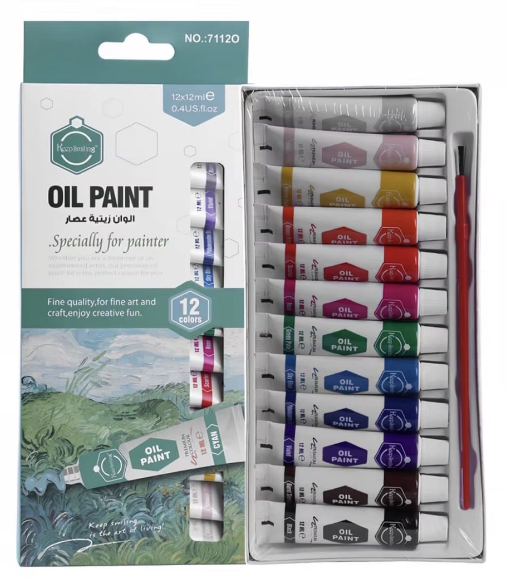 Playos® - Olieverf - 12 x 12 ml - Permanent - Creatief Speelgoed - Kinderen en Volwassenen - Knutselen