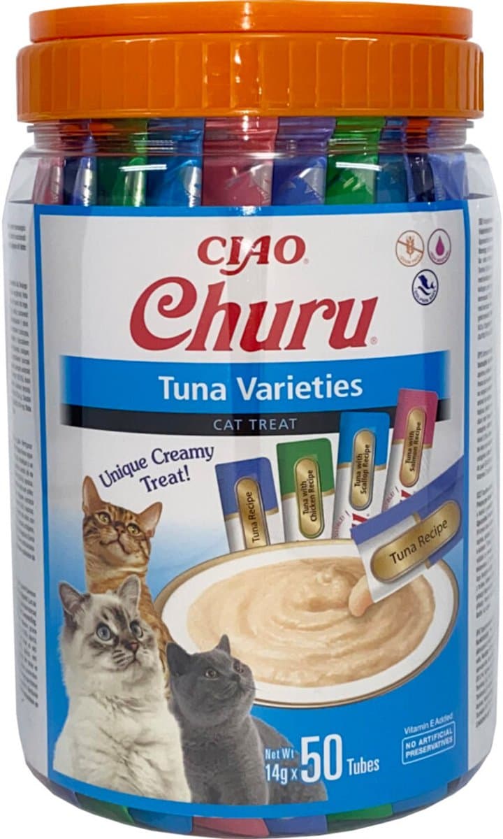 Kattensnack Inaba Churu - Romige Tonijn, Graanvrij - 50x14g