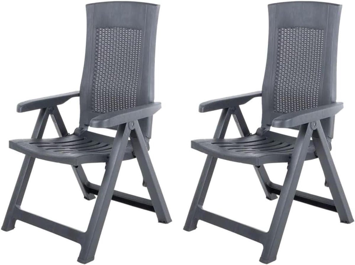Outdoorstoel - Tuinstoel ligstoel - Ontspannen in de tuin - Verstelbare rugleuning - 59 x 67 x 106 cm - Antraciet