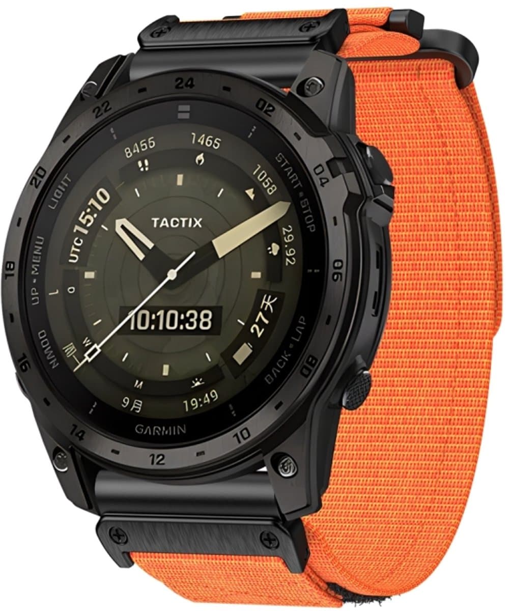 Voor Garmin Descent MK 2 26 mm tweedelige nylon horlogeband (oranje)