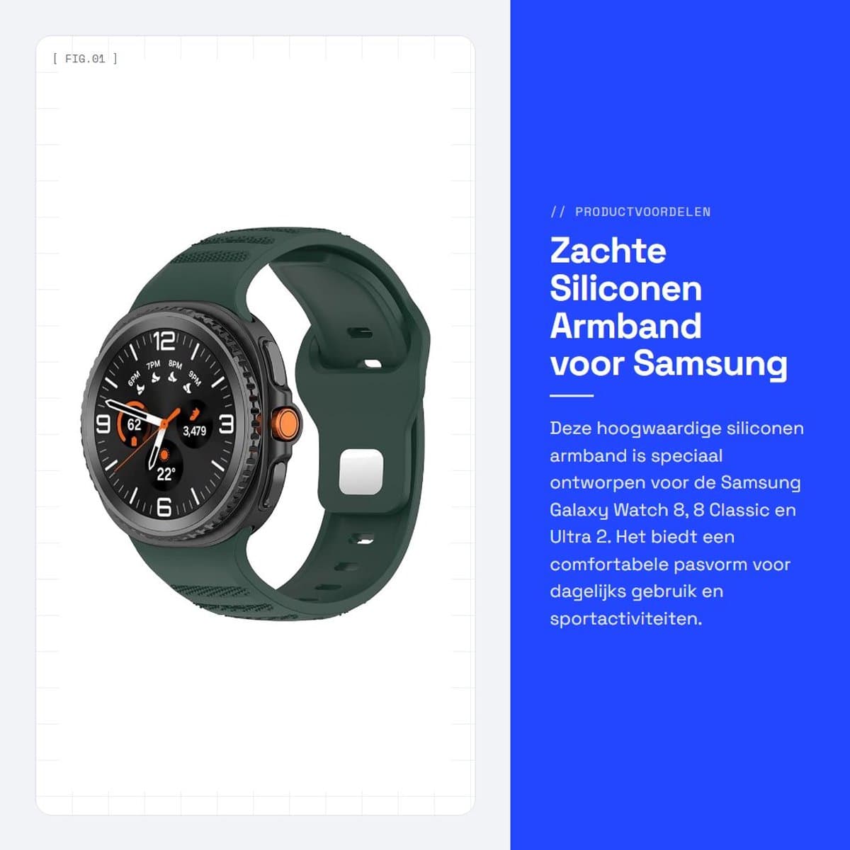 Dailygoods - Zachte Siliconen Armband voor Samsung Galaxy Watch