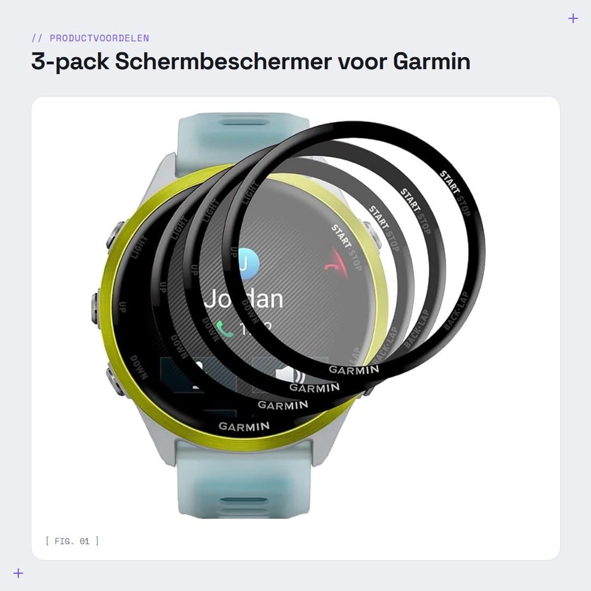 Dailygoods - 3-pack Schermbeschermer voor Garmin Forerunner 570 Transparant