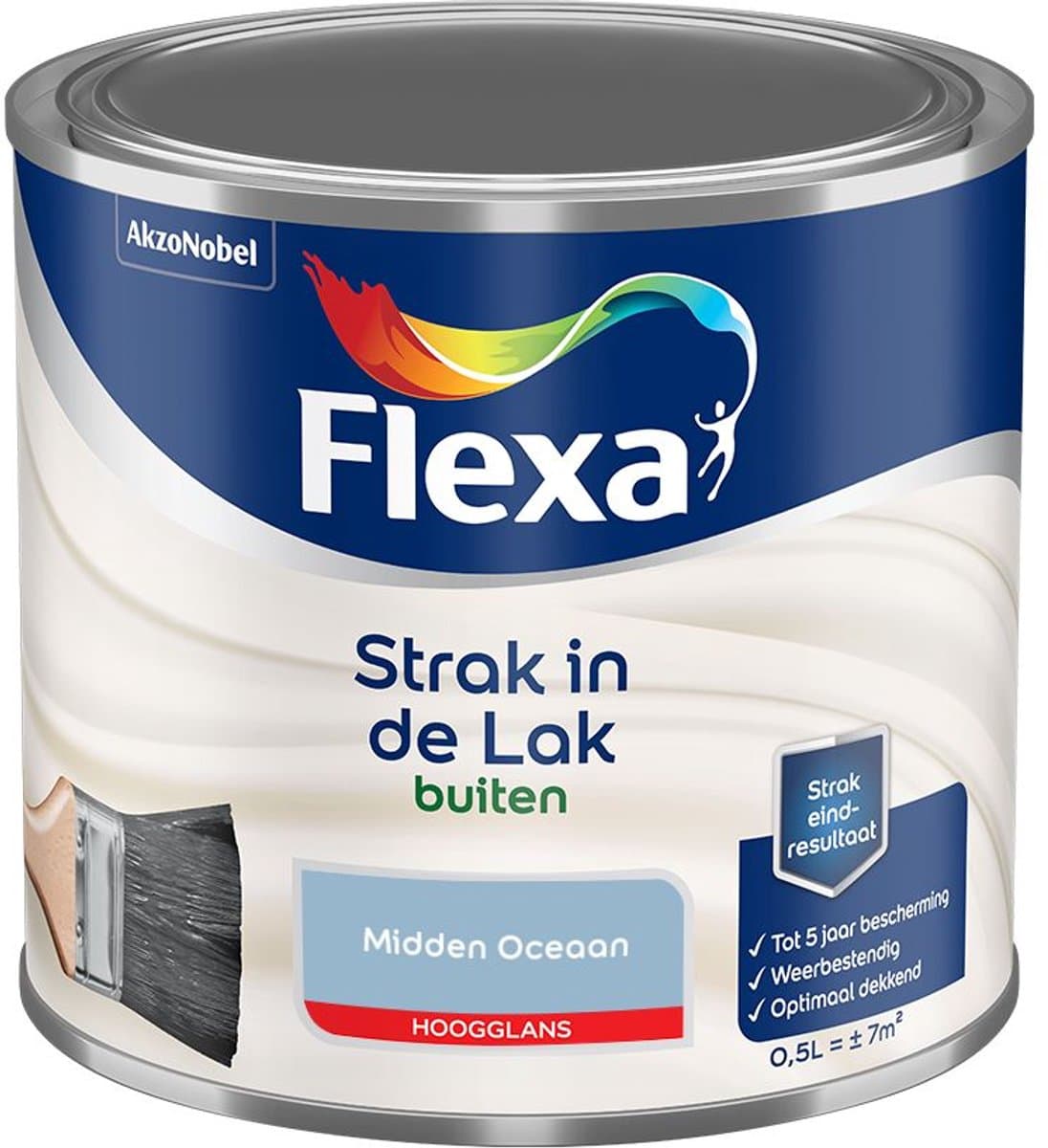 Flexa - Strak In De Lak Buitenlak Hoogglans - Midden Oceaan - Mengverf - 500 Ml