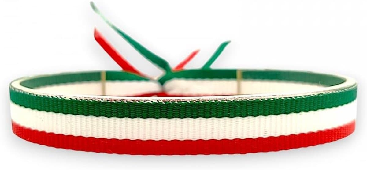 Heren- en damesarmband van stof met de vlag van Italië en Baskenland, Euskadi, verstelbaar in alle maten.