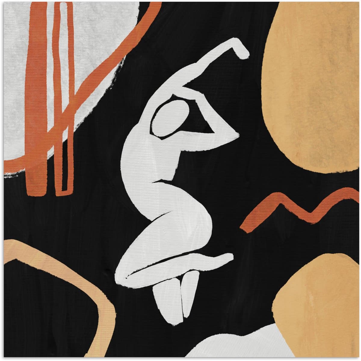 Poster 30x30 cm - Vrouw - Figuur - Abstract - Posters - Kamer decoratie - Wanddecoratie woonkamer - Muurdecoratie slaapkamer