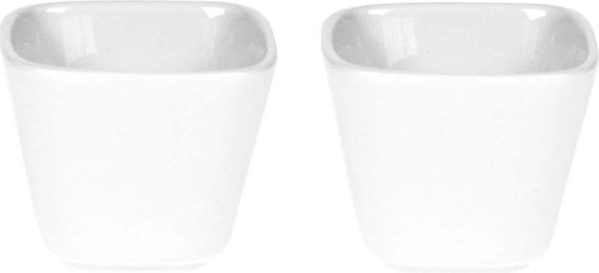 Cosy & Trendy Eierdopjes - 8x stuks - porselein - wit - 5 x 5 cm - Houders voor gekookte eieren - Ontbijt en lunch - Pasen - tafeldecoratie