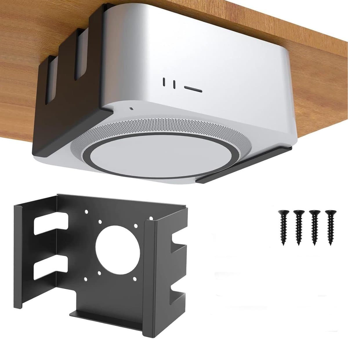 Topmelon Houder voor onder tafel geschikt voor mac mini m4 / m4 pro - Koolstofstaal - Meurbeugel - Wandbeugel - Mac Mini M4 Mount