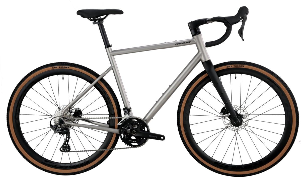 RINOS Atlas5.0 - Titanium Gravelfiets - Gravel Bike - Shimano GRX820 - 24 versnellingen- hydraulische schijfremmen - lichtgewicht - allround fiets voor elk terrein - 55.5